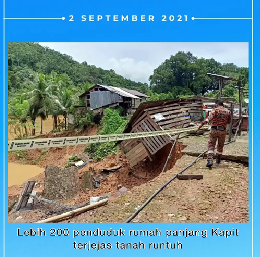 Lebih 200 Penduduk Rumah Panjang Kapit Terjejas Tanah Runtuh (2 September 2021)