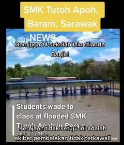 Banjir di SMK Tutoh Apoh , Baram (14  September 2022)